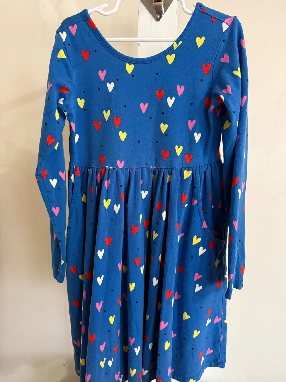 Hanna Andersson Mini Hearts On Blue Skater Dress